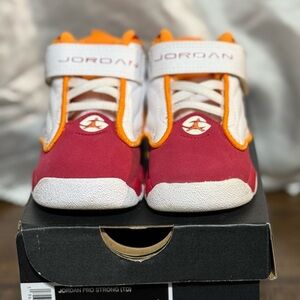 Jordan Red and Orange High-Top Sneakers